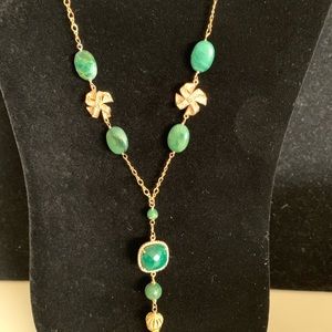 One strand 14K gold filled necklace, jade links